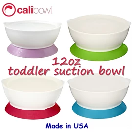 美國CaliBowl專利防漏防滑幼兒學習吸盤碗 12oz