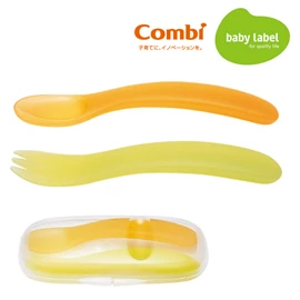 日本Combi Baby Label 易握匙叉套裝 附收納盒