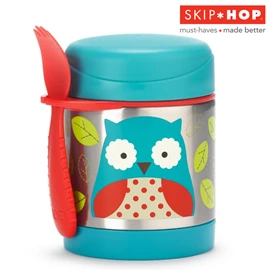 美國Skip Hop 可愛動物園保溫食物壺/ 貓頭鷹 325ml