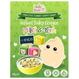 Baby Basic 寶寶百味 即食有機米米粥(小米豚肉)-150g x 2
