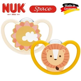 德國Nuk Space 超透氣安撫奶嘴/ 6-18M 獅子+太陽 兩個裝