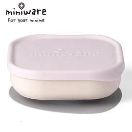 美國Miniware 天然聚乳酸 方形點心吸盤碗-棉花糖
