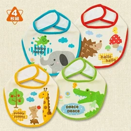 嬰兒純棉口水巾-男款 4枚入