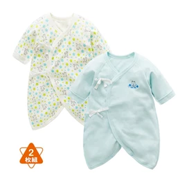 新生兒純棉蝴蝶衣-2枚入;藍色組;