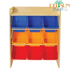 台灣Delsun 多功能九格玩具收納架-繽紛彩虹