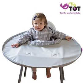 英國Tidy Tot 圍兜防髒托盤二合一套組/ Dove Gray