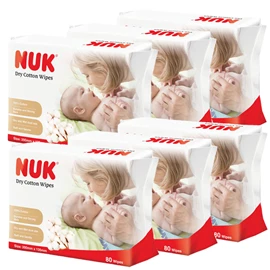 德國Nuk 嬰兒乾濕兩用紙巾-80抽 X 6包