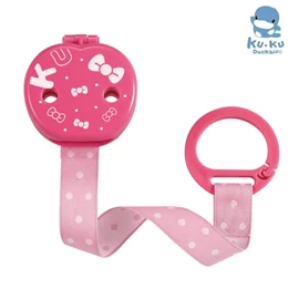 台灣KuKu Duck 奶嘴鏈+收藏盒-粉紅