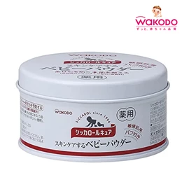 日本Wakodo 和光堂 婴儿药用罐装爽身粉连粉扑(敏感肌可用)-140g