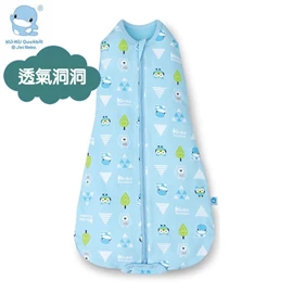 台湾KuKu Duck 超好眠洞洞成长包巾-冬景湖蓝