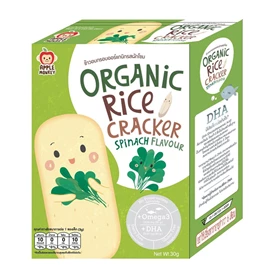 Apple Monkey 有机DHA牙仔饼(低敏)-30G(3G X 10包)菠菜味