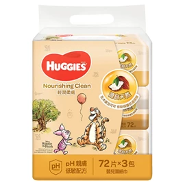 美國Huggies 輕潤柔膚濕紙巾-72片X3包