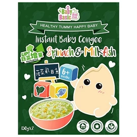 Baby Basic 宝宝百味 即食有机米米粥(菠菜虱目鱼)-150g x 2