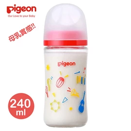 日本Pigeon 母乳實感寬口徑玻璃奶瓶-240ml 樂器