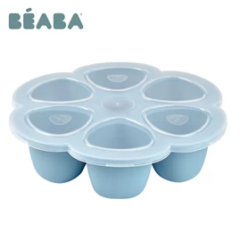 法國BEABA 冷凍矽膠分格儲存器-6格X90ml 藍色