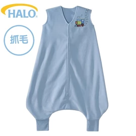 美國Halo Early Walker 嬰幼兒褲腳型睡袋-抓毛 1.0TOG;藍火車