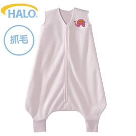 美國Halo Big Kids 幼兒褲腳型睡袋-抓毛 1.0TOG;粉紅大象