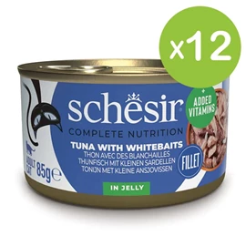 Schesir 貓罐頭/ 啫喱系列 吞拿魚白飯魚飯 85g X 12罐