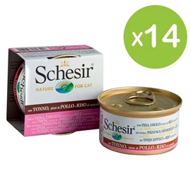 Schesir 貓罐頭/ 水煮系列 吞拿魚雞肉飯 85g X 14罐