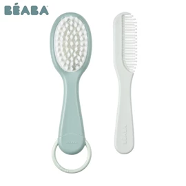 法国BEABA 婴儿超软刷子连梳-蓝绿色