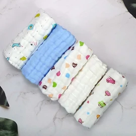 Lenny World 六层纯棉纱巾-5条装 30 X 30cm