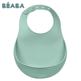 法国BEABA 柔软矽胶围兜-鼠尾草绿