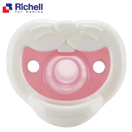 日本Richell 全矽膠安撫奶嘴連收納盒(3個月以上)-兔仔