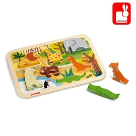 法國Janod 幼兒木製拼圖-動物園