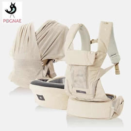 韓國Pognae Max 萬能四合一透氣嬰兒揹帶-牛仔米