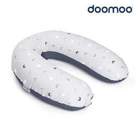 比利時Doomoo Buddy 有機棉舒眠月亮枕-藍灰/月亮