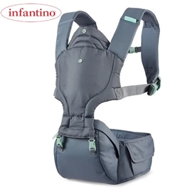 美国infantino Hip Rider Plus™ 5合1 座垫式背带-深灰色