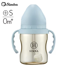 台灣小獅王 Simba 蘊蜜鉑金PPSU寬口奶瓶(連吸管把手)-200ml 晨藍