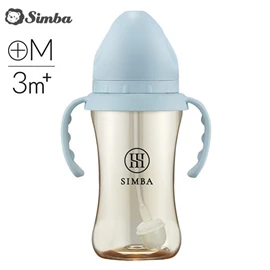 台灣小獅王 Simba 蘊蜜鉑金PPSU寬口奶瓶(連吸管把手)-270ml 晨藍