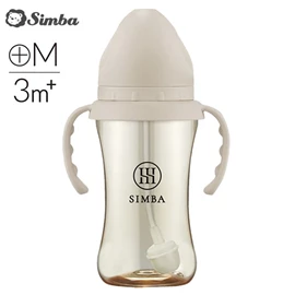 台灣小獅王 Simba 蘊蜜鉑金PPSU寬口奶瓶(連吸管把手)-270ml 杏茶