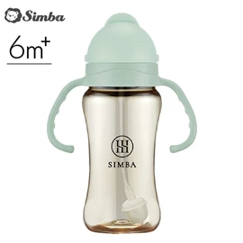台灣小獅王 Simba 蘊蜜鉑金PPSU防漏滑蓋學習水杯-270ml 綠沐
