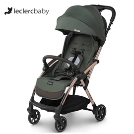 荷蘭Leclerc Influencer™ 自動收摺嬰兒手推車/ 軍綠配香檳金車架
