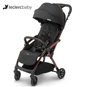 荷蘭Leclerc Influencer™ 自動收摺嬰兒手推車/ 黑色配銅啡車架