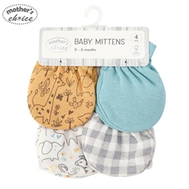 Mother's Choice 嬰兒純棉手套-4件裝 動物園