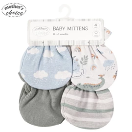 Mother's Choice 嬰兒純棉手套-4件裝 熱帶草原