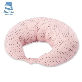 台灣KuKu Duck 授乳月亮枕(毛巾+棉質布料)-波波粉