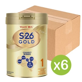 惠氏S-26 Gold/ 1号 婴儿配方奶粉 850g X 6罐