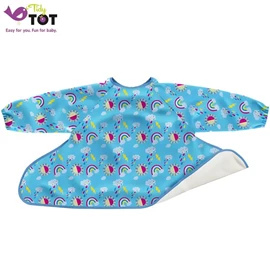 英国Tidy Tot 防水轻便饭衣(魔术贴)-长袖 Sunny Rainbows