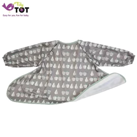 英国Tidy Tot 防水轻便饭衣(魔术贴)-长袖 Apple & Pears