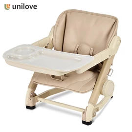 英国 unilove Feed Me 便携式餐椅-奶茶色