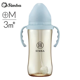 台灣小獅王 Simba 蘊蜜鉑金PPSU寬口奶瓶(連吸管把手)-360ml 晨藍