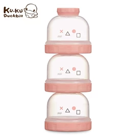 台灣KuKu Duck 純真之瞳疊疊樂鈕扣式奶粉罐/ 暖陽粉