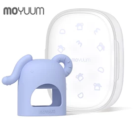 韩国Moyuum 白金矽胶手套牙胶(连收纳盒)-紫色小象