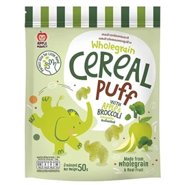 Apple Monkey 全麦谷物象象泡芙(无麸质)-50G 青苹果西兰花味