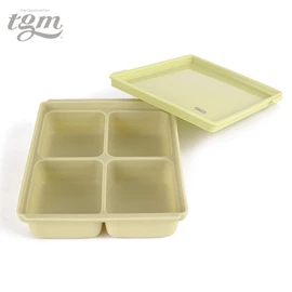 韓國tgm 鉑金矽膠副食品冷凍儲存分裝盒-70g x 4格 淺橄欖色