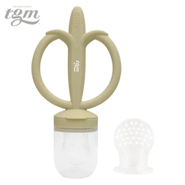 韓國tgm 鉑金矽膠牙膠及蔬果咀嚼餵食器-橄欖綠